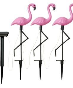 LED saulės sodo lempos – flamingas