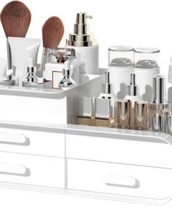 Kosmetikos ir papuošalų dėžutė su 3 stalčiais