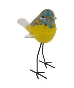 Stiklinė dekoracija „Paukštelis“ – 16×12×26 cm Yellow