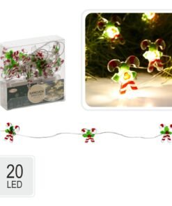 Kalėdinė LED girlianda su saldainiukų figūrėlėmis, 20 LED