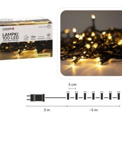 Kalėdinės LED girliandos, 100 LED, šiltai balta šviesa, 5 m