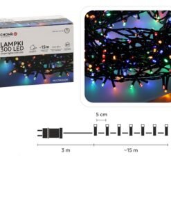 Kalėdinės LED girliandos, 300 LED, daugiaspalvės, 15 m