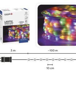 LED švieselių girlianda ant ritės 1000 LED, 100 m, multicolor