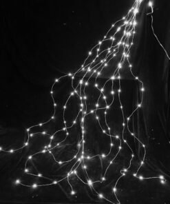 LED švieselių girlianda ant sidabrinių vielučių, 200 LED, 10x2 m, šaltai balta, IP44