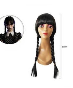 Perukas „Wednesday“ su dviem kasomis, 60 cm