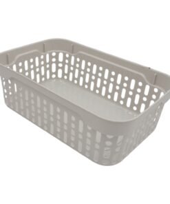 Plastikinė dėžutė su skylutėmis, 18 × 12 × 6 cm BALTA