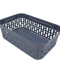 Plastikinė dėžutė su skylutėmis, 18 × 12 × 6 cm PILKA
