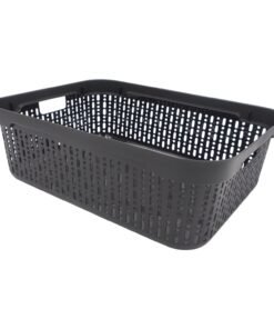 Plastikinė dėžutė su skylutėmis, 30 × 20 × 9 cm JUODA