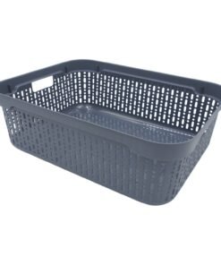Plastikinė dėžutė su skylutėmis, 30 × 20 × 9 cm PILKA
