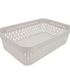 Plastikinė dėžutė su skylutėmis, 40 × 30 × 13 cm BALTA