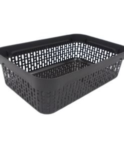 Plastikinė dėžutė su skylutėmis, 40 × 30 × 13 cm JUODA