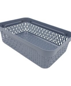 Plastikinė dėžutė su skylutėmis, 40 × 30 × 13 cm PILKA