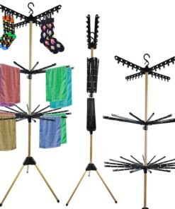 Trijų aukštų vertikali drabužių džiovyklė