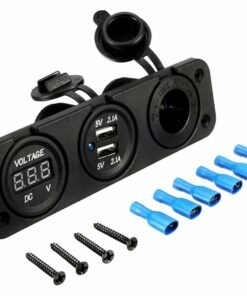 12V cigarečių degiklio lizdas su dviem 5V USB