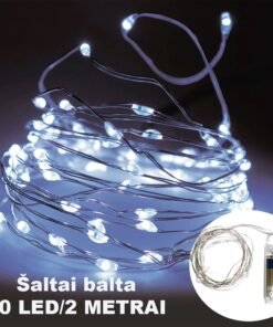 20 LED Girlianda, Šaltai Balta