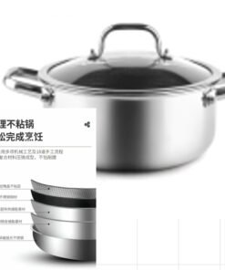 26 cm nerūdijančio plieno puodas su dangčiu