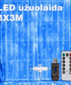 LED USB Užuolaida - Girlianda, mėlyna