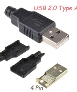 Lituojamas Lizdas USB Type-A A 2.0 Male 4 Pin Plug