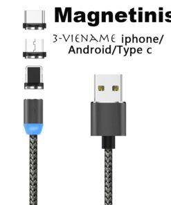 Magnetinis USB įkrovimo laidas 3in1