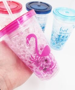 Šaldantis Puodelis Su Šiaudeliu - Raudona