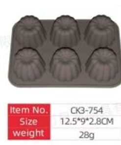 Silikoninė mini keksiukų forma (6 vnt.)