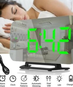 Skaitmeninis laikrodis su termometru - Žalia