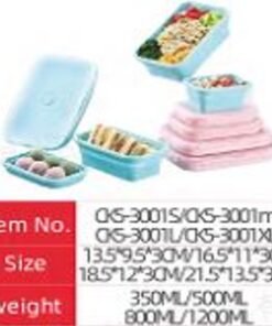 Stačiakampių silikoninių maisto indelių rinkinys