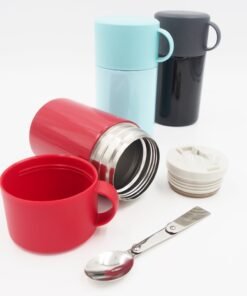 Termosinis puodelis su šaukštu - Juoda