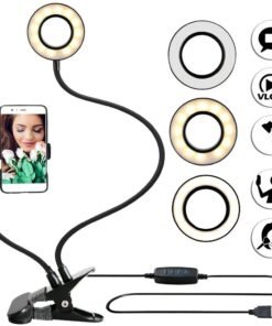 Žiedo formos LED stalo lempa