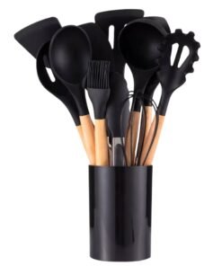 Mini 12 virtuvės įrankių rinkinys (Juoda)