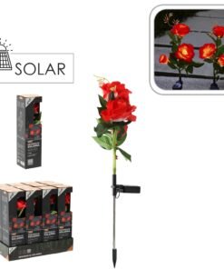Saulės energija maitinama dekoratyvinė LED lempa „Rožė“, 70 cm