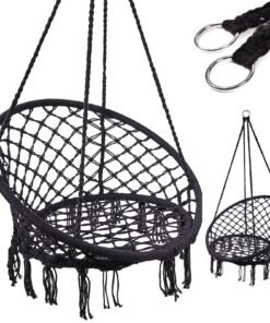 Pakabinamas hamakas su atlošu (juodas)