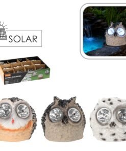 Saulės energija įkraunama sodo lempa „Pelėda“