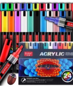 Akrilinių markerių rinkinys – 24 spalvos (4 mm)