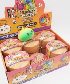 Antistresinis kamuoliukas „Vienaragio bandelė“ (Unicorn Squishy Bun)