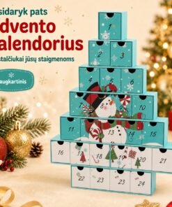 „Pasidaryk pats“ advento kalendorius su 24 stalčiukais – Sniego senis