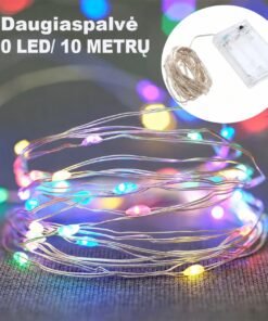 Spalvota LED girlianda, 100 LED, 10 m AA