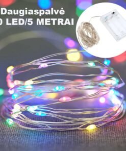 Spalvota LED girlianda, 50 LED, 5 m AA