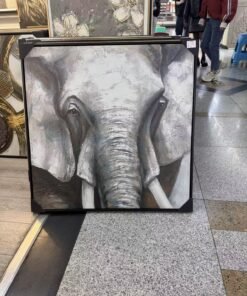 „Afrikos didybė“ tekstūrinis dramblio paveikslas, 80 × 80 cm