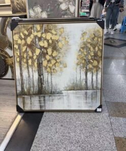 „Auksinis miškas“ dekoratyvinis paveikslas, 80 × 80 cm