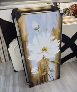 „Baltas prisilietimas“ reljefinis gėlės paveikslas, 60 × 120 cm