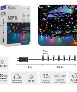 LED girlianda, 1000 LED, 53 m, spalvota
