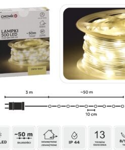 LED girlianda ant ritės, 500 LED, 53 m, šiltai balta