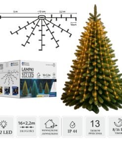 LED girlianda su žiedu, 16 × 2,2 m, 352 LED, šiltai balta
