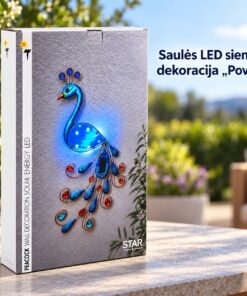 Sienos dekoracija „povas“ su saulės panele ir LED apšvietimu