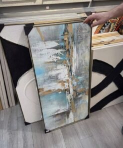 „Žydroji versmė“ abstraktus tekstūrinis paveikslas, 60 × 120 cm