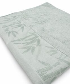 34 × 74 cm žalios spalvos bambuko pluošto ir medvilnės rankšluostis su bambukų raštu