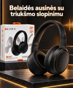 Belaidės ausinės su aktyviu triukšmo slopinimu EZRA BW95 Juodos