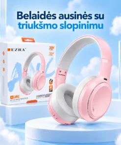 Belaidės ausinės su aktyviu triukšmo slopinimu EZRA BW95 Rožinės