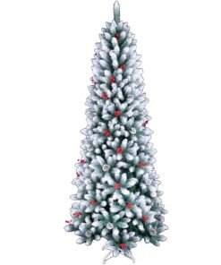 Dirbtinė apsnigta eglutė su LED apšvietimu, 210 cm